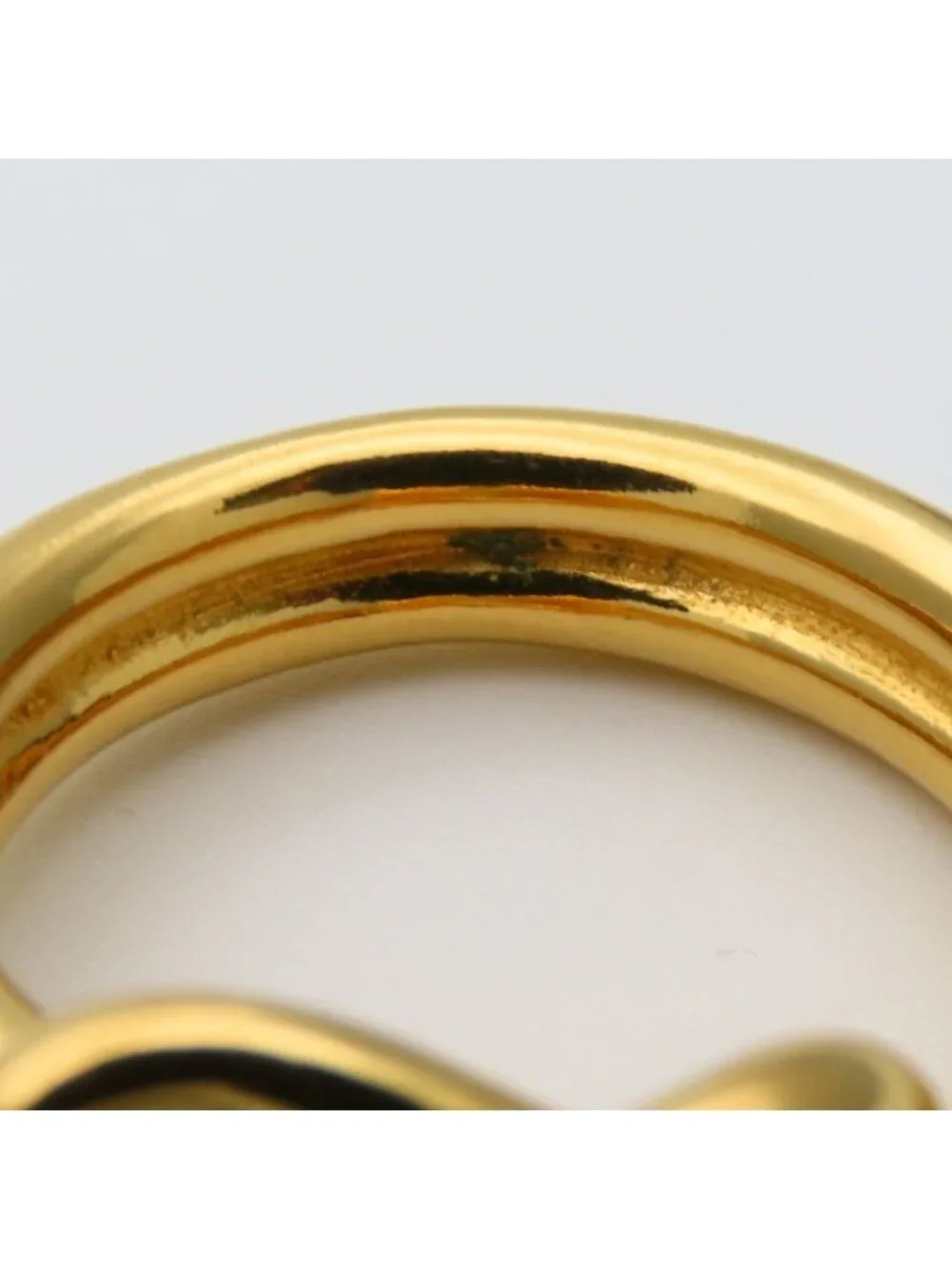 Hermes Scarf Ring Head Metal Gold Plated - Picture 4 of 6
